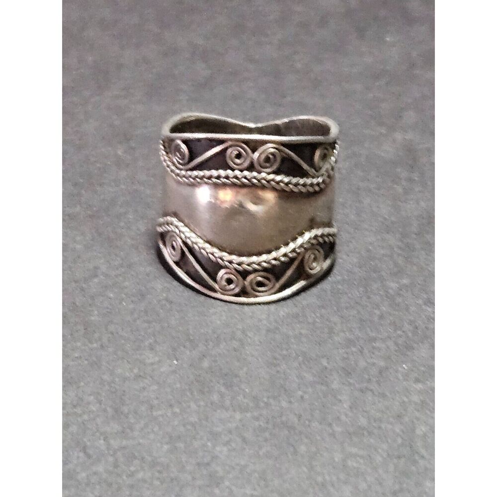 Vintage sterling silver braided accent ring 5.75